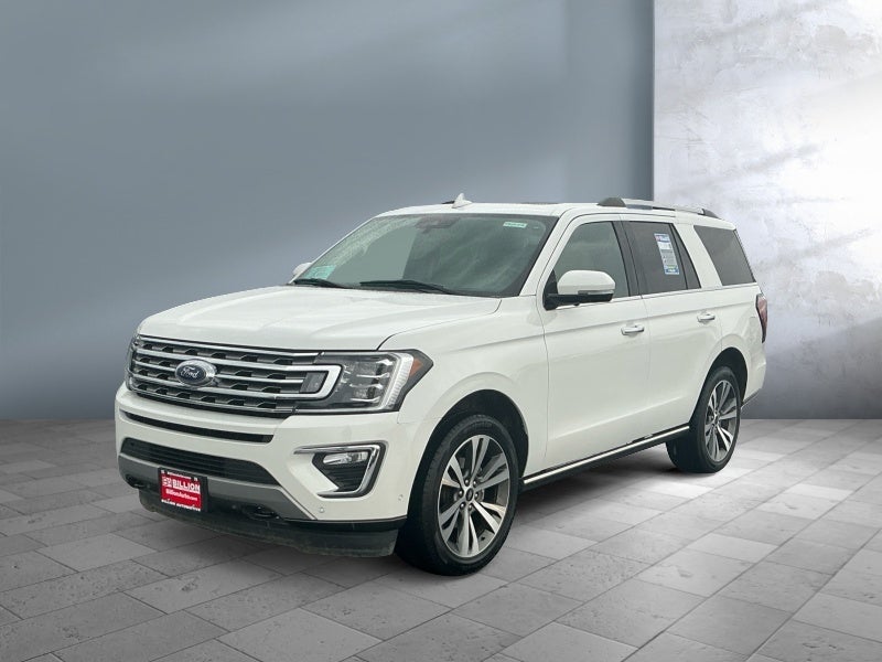 2021 Ford Expedition Limited in White — front three-quarter view