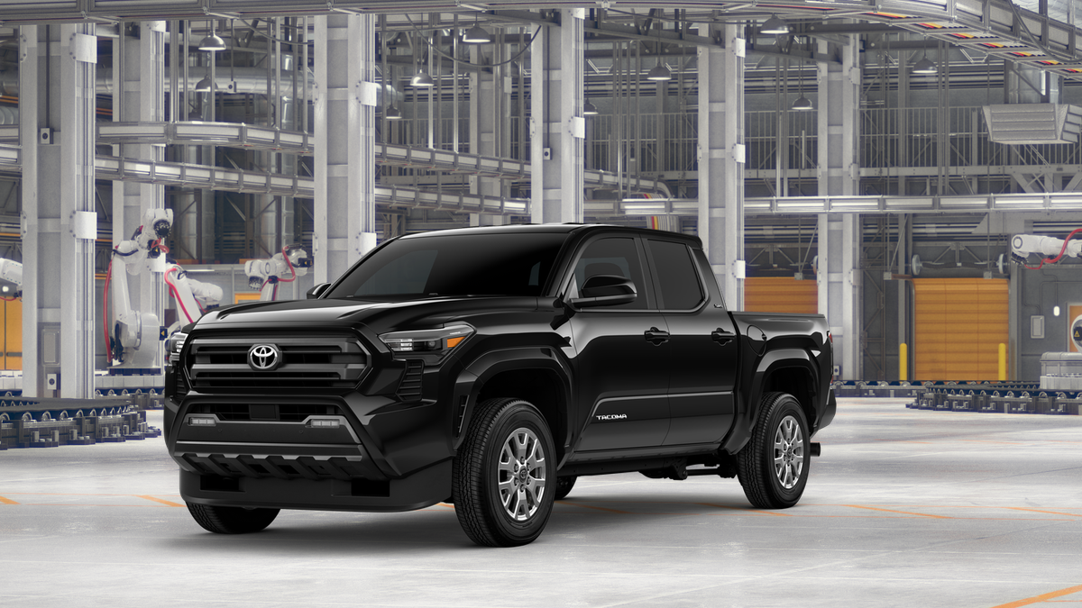 2026 Toyota Tacoma SR5 in Black — front three-quarter view