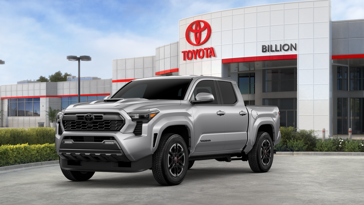 2026 Toyota Tacoma TRD Sport in Celestial Silver Metallic — front three-quarter view