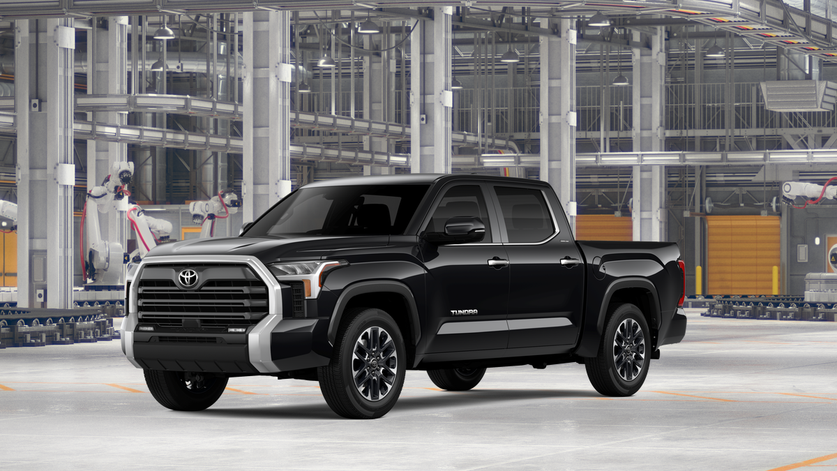 2026 Toyota Tundra Limited in Midnight Black Metallic — front three-quarter view