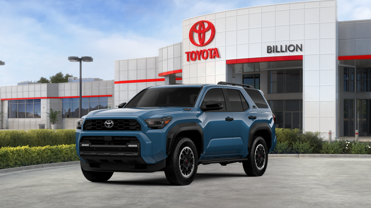2026 Toyota 4Runner i-FORCE MAX 4Runner TRD Off-Road Premium in Heritage Blue — front three-quarter view